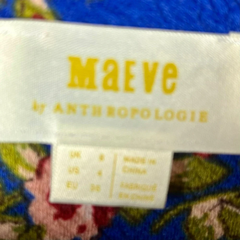 Maeve Anthropologie Sheffield‎ Pencil Straight Skirt Women 4 Pink Green Floral